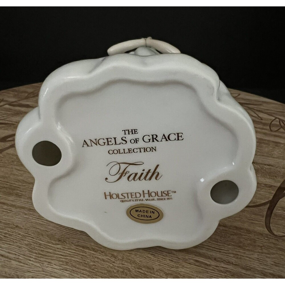 Angels of Grace "FAITH" Porcelain Angel Figurine by Holstead House 6 3/4" Tall - Picture 10 of 10